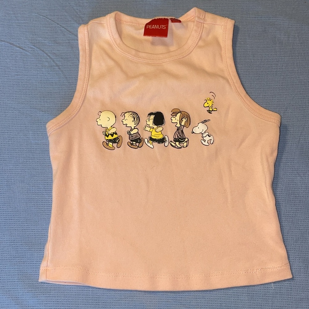2pc Peanuts Pink/Peach Velvet Lounge Flared Pants and cropped tank set
